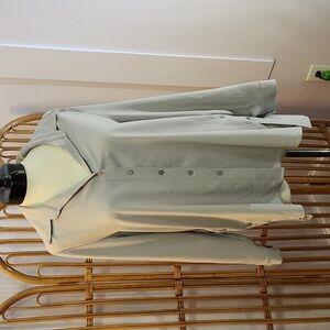 Lisette Montreal womens taupe blouse sz L long sleeves designer clothing luxury